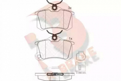 R BRAKE rb1593 -  Комплект тормозных колодок, дисковый тормоз